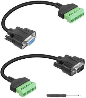 JAENFONG DB9 Solderless Extension Cable, DB9 RS232 D-SUB Male & Female Serial Terminal Connector Signal Module (1Pair) JAENFONG DB9 Solderless Extension Cable, DB9 RS232 D-SUB Male & Female Serial Terminal Connector Signal Module (1Pair)
