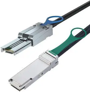 JAENFONG QSFP(SFF-8436) to MiniSAS SFF-8088 DDR Hybrid SAS Cable for Netapp, Passive, Up to 10 Gbps, 100-Ohm, 1-m(3.3ft) JAENFONG QSFP(SFF-8436) to MiniSAS SFF-8088 DDR Hybrid SAS Cable for Netapp, Passive, Up to 10 Gbps, 100-Ohm, 1-m(3.3ft)