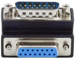 JAENFONG DB15 Serial Adapters D-SUB 15-pin RS232 D-subminiature Adapter Male to Female with Screw Nuts DB Connector Down 90 Degree Angled JAENFONG DB15 Serial Adapters D-SUB 15-pin RS232 D-subminiature Adapter Male to Female with Screw Nuts DB Connector Down 90 Degree Angled