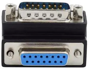 JAENFONG DB15 Serial Adapters D-SUB 15-pin RS232 D-subminiature Adapter Male to Female with Screw Nuts DB Connector Up 90 Degree Angled JAENFONG DB15 Serial Adapters D-SUB 15-pin RS232 D-subminiature Adapter Male to Female with Screw Nuts DB Connector Up 90 Degree Angled