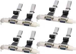 JAENFONG 2 Port DB9 RS232Serial Port Bracket to 10 pin HeaderRibbon Cable Connector Adapter, DB9 Serial Male to 10P Motherboard Header Panel Mount Cable Serial Port Bracket (12in 4Pcs) (2 Port) JAENFONG 2 Port DB9 RS232Serial Port Bracket to 10 pin HeaderRibbon Cable Connector Adapter, DB9 Serial Male to 10P Motherboard Header Panel Mount Cable Serial Port Bracket (12in 4Pcs) (2 Port)