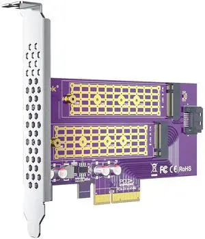 JAENFONG Dual-Port M.2 PCIe 3.0 x4 Adapter (M+B Key) | NVMe/AHCI/SATA SSD Support | 2230-2280 Sizing | Backward Compatible with PCIe 1.0/2.0