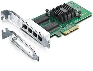 JAENFONG Gigabit 4 Port NIC with Intel I350 Chip, 1Gb Network Card Compare to Intel I350-T4 NIC, Quad RJ45 Ports, PCI Express 2.1 X4, Ethernet Card with Low Profile for Windows/Windows Server/Linux