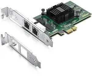 JAENFONG Gigabit Dual NIC with Intel 82571 Chip, 1Gb Network Card Compare to Intel E1G42ET NIC, 2 RJ45 Ports, PCI Express X1, Ethernet Card with Low Profile for Windows/Windows Server/Linux