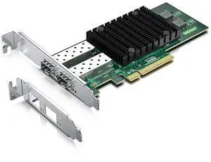 JAENFONG 10Gb SFP+ PCI-E Network Card NIC, Compare to Intel X710-DA2, with Intel X710-BM2 Chip, Dual SFP+ Port, PCIe 3.0 X8, Ethernet Converged Network Adapter Support Windows Server/Linux/VMware Esxi