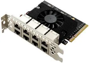 JAENFONG PCIe to 8 Ports Gigabit Ethernet Network Adapter, Supports Windows 11/10/8.1/8/7, Win Server 2022/2019/2016, Linux JAENFONG PCIe to 8 Ports Gigabit Ethernet Network Adapter, Supports Windows 11/10/8.1/8/7, Win Server 2022/2019/2016, Linux