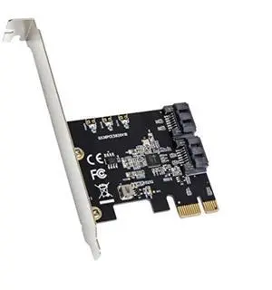 JAENFONG 2 Port SATA III Expansion Card with Low Profile Bracket - 6Gbps SATA 3.0 Controller PCI Express x1 Jmicro Chipset for Windows10/8/7/XP/Vista/Linux