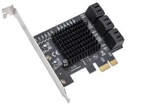 JAENFONG 6 Port SATA III to PCIe 3.0 x1 Non-RAID Expansion Card JMB575 JMB582 Low Profile Bracket (SY-PEX40166) JAENFONG 6 Port SATA III to PCIe 3.0 x1 Non-RAID Expansion Card JMB575 JMB582 Low Profile Bracket (SY-PEX40166)