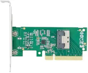 JAENFONG PCIE5.0 Extender Adapter PCI-Express 8X to MCIO 8i Mini Cool Edge IO SFF-TA-1016 Interface Expansion Controller Card for Mainboard SSD Graphics Card