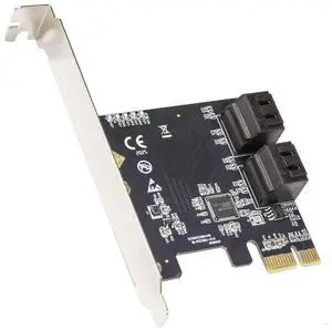 JAENFONG 4 Port SATA III Expansion Card with Low Profile Bracket - 6Gbps SATA 3.0 Controller PCI Express x1 ASMedia 1064 for Windows10/8/7/XP/Vista/Linux