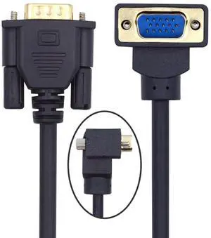 JAENFONG 90 Degree VGA RGB Cable Down Angled Male to Straight Male Extension Cord 3COAX+6C for Computer Monitor Projector 1m/3.3ft JAENFONG 90 Degree VGA RGB Cable Down Angled Male to Straight Male Extension Cord 3COAX+6C for Computer Monitor Projector 1m/3.3ft