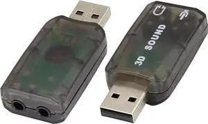 JAENFONG External 5.1 USB Stereo Sound Card USB 2.0 to 3D Audio Sound Card Adapter Virtual 5.1 Channel for Windows and Mac, PC, Notebook with 3.5mm Headphone and Microphone - 2 Pack/Black