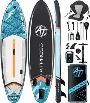 LIQI 11'6"x35" Inflatable Paddle Board, 450lbs Extra Wide Stand Up Paddleboard for Adults with Premium SUP Accessories Kit & Backpack, Blow Up Kayak Non-Slip Stable Deck Boat for Yoga Fishing Surf
