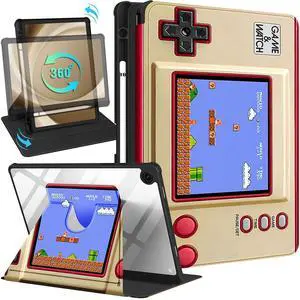 Kidcube for Samsung Galaxy Tab A9 Plus Case 11 Inch for Girls Boys Women Folio Cover with Pencil Holder Cute Game Cartoon Design Rotating Stand Teens for Tab A9+ Plus Tablet Case SM-X210/X216/X218