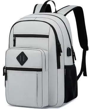 ZUBOND Backpack for School, Lightweight Boys Girls Backpack with USB Port Fits 15.6 Inch Notebook, Water Bottle Pocket - Ideal for Teens, College Students, Adults