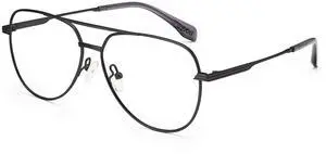 Dollger Blue Light Aviator Glasses for men Women Metal Frame Spring Temple Computer Blue Light Blocking GlassesBlack