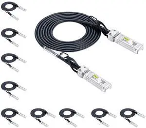 10Gtek 10G SFP+ DAC Twinax Cable, SFP+ to SFP+ Direct Attach Copper Passive for Cisco SFP-H10GB-CU2M, Ubiquiti UniFi UC-DAC-SFP+, TP-Link, 2-Meter, 10-Pack