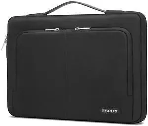MOSISO 360 Protective Laptop Sleeve Bag Compatible with MacBook Air/Pro, 13-13.3 inch Notebook, Compatible with MacBook Pro 14 inch M4 M3 M2 M1 2024 2023 2022 2021 with 2 Same Front Pockets&Belt,Black