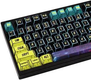 GEKUCAP Anime PBT keycaps- Japanese Manga Theme Keycaps Set 150 Keys, Cherry Profile Dye-Sub Custom Keycap Minimalist Style for Cherry Gateron MX Switches Mechanical Keyboards
