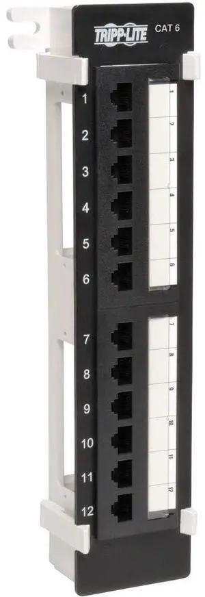 Tripp Lite N250-012 12-Port Cat6 Wall-Mount Vertical 110 Patch Panel