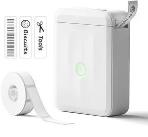 NIIMBOT Label Maker Machine Bluetooth Label Printer for School Home Office Organization, Wireless Mini Labeler D110 Upgraded Version, Label Machine with Label, White