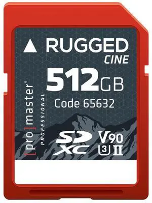 ProMaster SDXC 512GB Rugged Memory Card, CINE UHS-II, (Model 65632)