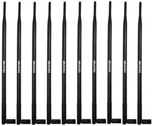 TECHTOO 9dBi WiFi Antenna with SMA Male Connector Compatible with Foscam Anran Haloview IP Camera-CCTV Security System-Wireless Router- Mighty Mule Gate Opener- Haloview System (SMA-Plug 10Pack)
