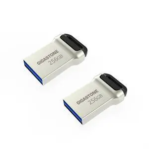 GIGASTONE Z90 256GB 2-Pack USB 3.2 Gen1 Flash Drive, Mini Fit Metal Waterproof Compact Pen Drive, Reliable Performance Thumb Drive, USB 2.0/3.0/3.1 Interface Compatible