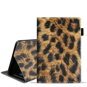 BXIKEOPIU Case for Amazon Kindle Fire HD 10 Tablet (10.1 inch, 9th/7th Generation, 2019/2017 Release), Slim PU Leather Stand Folio Cover with Auto Wake Sleep, Leopard Print