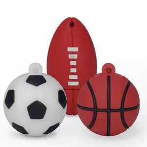 LEIZHAN 32GB Cute USB Flash Drive 3 Pack, Sports Ball Shape USB 2.0 Computer Memory Stick Pendrive Flash Disk Jump Drive (Football+Basketball+Rugby)
