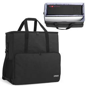 CURMIO PC Carrying Case for Desktop Tower and Monitor, Desktop Travel Bag with Inner Divider, Bag Only, Black