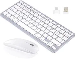 Wireless Keyboard and Mouse Compatible with iMac MacBook Air/Pro Windows Laptops (Rechargeable Bluetooth Keyboard and Mouse)
