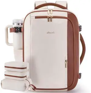 LOVEVOOK 40L Travel Backpack for Women,Carry on Luggage Backpack Flight Approved with 3 Packing Cubes,Waterproof Personal Item Travel Bag fits 17 Inch Laptop,Overnight Weekender Business Daypack