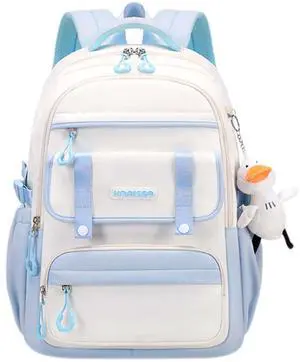 MININAI Womens Girls Backpack for School Cute Aesthetic Large Laptop Backpack Kawaii Preppy Teen Kids Bookbag Travel Daypack (Blue,L)
