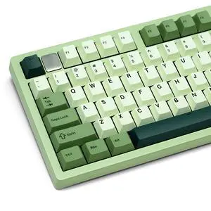 dagaladoo Double Shot PBT keycaps, Cherry Profile Keyboard Key caps, Matcha Green Custom keycaps 75 Percent 125-key Set for 60% 65% 75% 100% Cherry Gateron MX Mechanical Keyboard