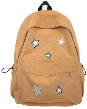 MININAI Cute Y2K Aesthetic Backpack Stars Pattern Preppy Backpack Laptop Backpack Back to College Supplies (Caramel,One Size)