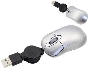 Wired Mouse Mini Small Travel Mice with Retractable Cable Portable Compact Pocket Tiny Handheld Little Optical USB-A Mouse for Laptop PC Computer Macbook Kids Girl Boy Women Men Small Hands Gift