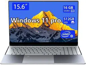 Morostron Win11 Laptop Computer, 15.6 Inch N5095 Quad core 16GB RAM 512G SSD, FHD 1920 * 1080 IPS Display Notebook PC, Backlit Keyboard, Finger Print Touch ID, AC WiFi,All-Metal Body