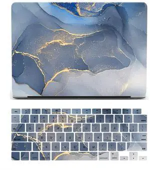 Compatiable for MacBook Air 13 Inch Case 2020-2018 A2337 M1 A2179 A1932 Retina Display Touch ID Plastic Hard Shell Case Keyboard Cover Skin - Blue Marble