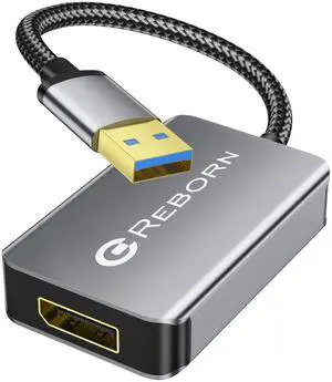 Reborn USB 3.0 to DisplayPort Adapter, 1080P@60Hz USB 3.0 Male to DisplayPort Female Multi-Display Cable Converter Suitable for MAC OS, Windows 7/8/10/11