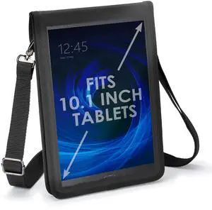 USA GEAR 10" Tablet Case Sleeve, Designed in The U.S., with Open Front & Shoulder Strap  Compatible with iPad 10.2 9th Gen, Samsung Galaxy Tab A 10.1, Tab S6 Lite, and More 10" Tablets