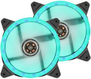 CERRXIAN 2 Pack Blue LED Silent Case Fan,120mm Computer Fans 1200RPM Efficient Hydraulic Bearing 3pin Silent Computer Fan for Desktop PC Cases Radiators (Blue)