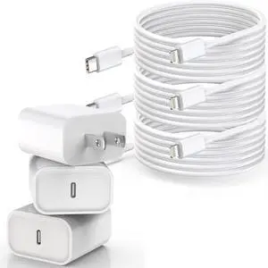 [Apple MFi Certified]Long iPhone Fast Charging Cable,3Pack 20W Phone Charger USB C Charger Block Plug+6Foot Type C to Lightning Cord for iPhone 14/Pro/Pro Max/Plus/13/12/11/XS/XR/X/SE2022/iPad/AirPods