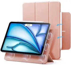 ESR for iPad Air 11 Inch Case M3/M2 (2025/2024), iPad Air 5th/4th Gen (2022/2020), Powerful Magnetic Attachment, Slim Trifold Stand Case, Auto Wake/Sleep, Durable Protection, Rose Gold
