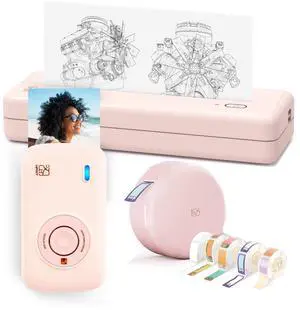 HPRT Portable Thermal Printer, Portable Photo Printer and Label Printer for Back-to-School Season, Pink