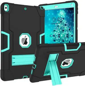 BENTOBEN for iPad Air 3rd Generation Case, iPad Pro 10.5" 2017 Case, 3 Layers Heavy Duty Rugged Shockproof Kickstand Protective Tablet Cover for iPad Air 3 10.5" 2019 /iPad Pro 10.5" 2017, Black/Mint