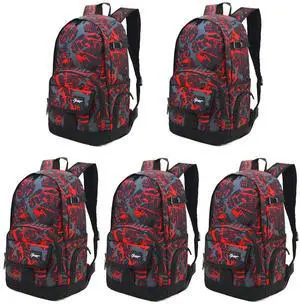 rickyh style School Backpack Travel Bag for Men & Women Lightweight College Back Pack with Laptop Compartmen (5, New Red)