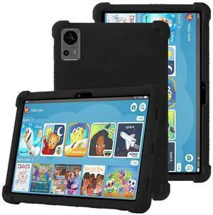 Hoibon for TECLAST T60 Tablet 2024 Tablet case with [Kickstand] [Case for Kids Kids Friendly] Shockproof Silicone Case Tablet Protective Kickstand Cover for TECLAST T60 Android 14 (Black)