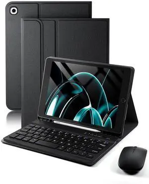 TUNKARMOR Keyboard Case for iPad mini 5 & Mini 4 7.9 inch - with Mouse and Magnetically Keyboard, Case with Pencil Holder for iPad mini 5th / 4th Generation, Auto Sleep/Wake, Black