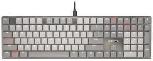 Cherry KC 500 MX LP Mechanical Low Profile Keyboard | Slim Design | White Lighting | PBT Key caps New MX LP 2.0 Switches (Gray, Full Size)